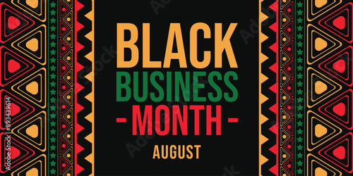 August is Black Business Month, Holiday concept. Black Business Month wallpaper, poster, card, banner background. Vector EPS 10.