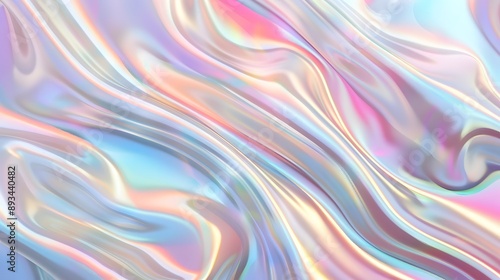 Holographic iridescent hologram background with soft pastel colors, shiny foil effect.