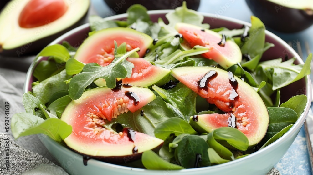 Fresh Spinach Tomato Avocado Salad with Balsamic Glaze Fresh Spinach Tomato Avocado Salad with Balsamic Glaze