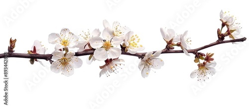 Isolated cherry twig with b...