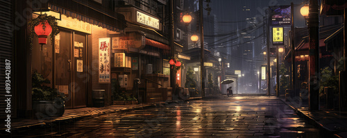 Nigh street lights in tokyo city