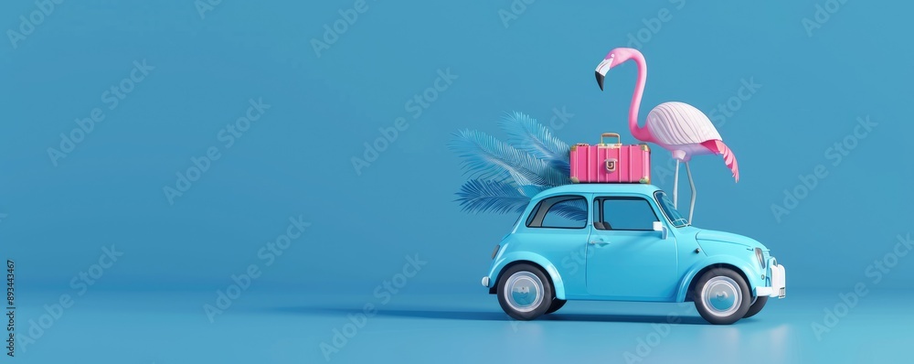 Fototapeta premium Vintage Car Loaded for Summer Trip