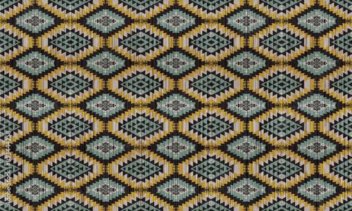 American tribal ethnic native pattern.Traditional Navajo,Aztec,Apache,Southwest and Mexican style fabric pattern.Abstract vector motifs pattern.For fabric,clothing,blanket,carpet,woven,wrap,decoration