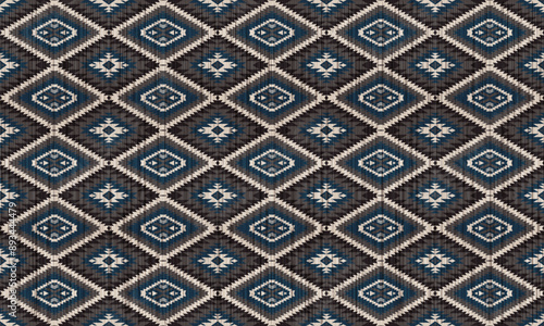 American tribal ethnic native pattern.Traditional Navajo,Aztec,Apache,Southwest and Mexican style fabric pattern.Abstract vector motifs pattern.For fabric,clothing,blanket,carpet,woven,wrap,decoration