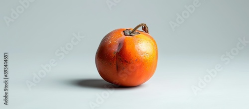 A ripe persimmon showcased ...