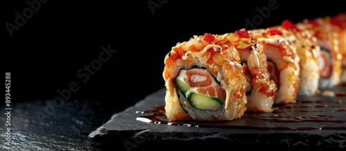 A delicious sushi roll feat...
