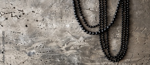 Three black beaded necklace...