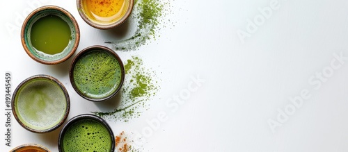 Top view of small cups of m...