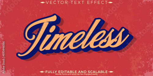 Retro, vintage text effect, editable 70s and 80s text style