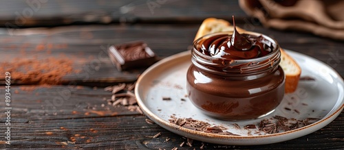 Chocolate cream in an open ...
