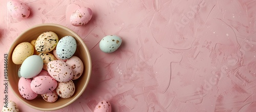 Easter eggs in a bowl on a ...