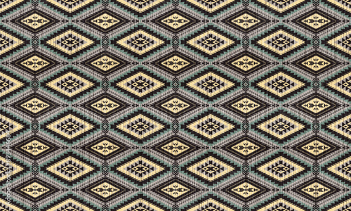 American tribal ethnic native pattern.Traditional Navajo,Aztec,Apache,Southwest and Mexican style fabric pattern.Abstract vector motifs pattern.For fabric,clothing,blanket,carpet,woven,wrap,decoration