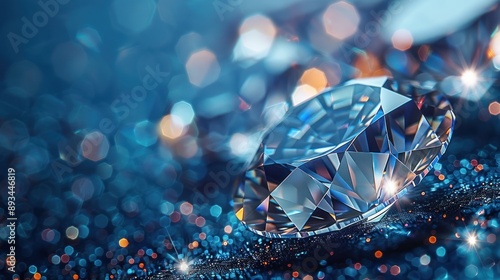 Sparkling Diamond on a Blue Background © Umi Sakina