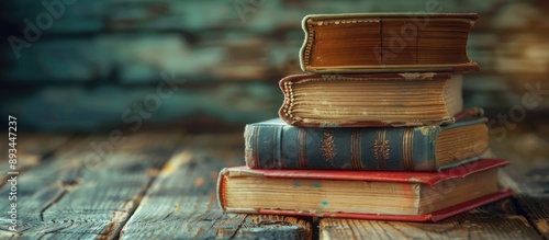 Miniature books stacked on ...