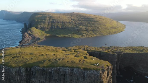 Sorvagsvatn Lake Faroe Islands Lake above the Ocean Vagar Island