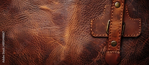 Label made of brown leather...