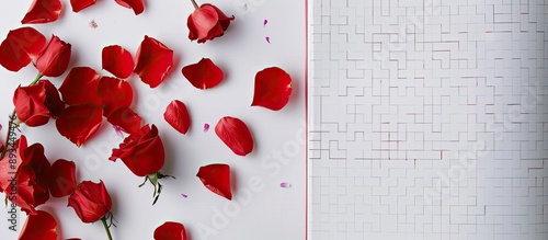 Flat lay view of an open gr...