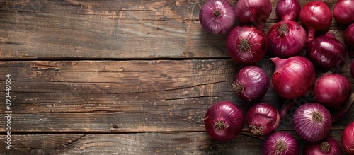 Red onions arranged beautif...