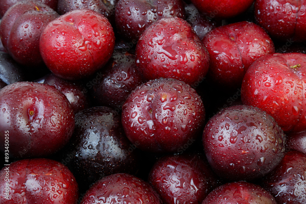 Ripe cherry plums close up Ripe cherry plums close up