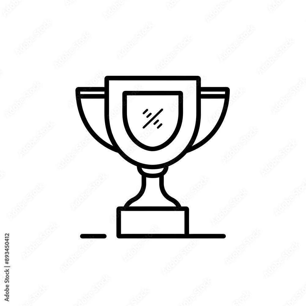 simple line icon of trophy, white background, minimalistic design, vector illustration, thin lines and solid color simple line icon of trophy, white background, minimalistic design, vector illustration, thin lines and solid color