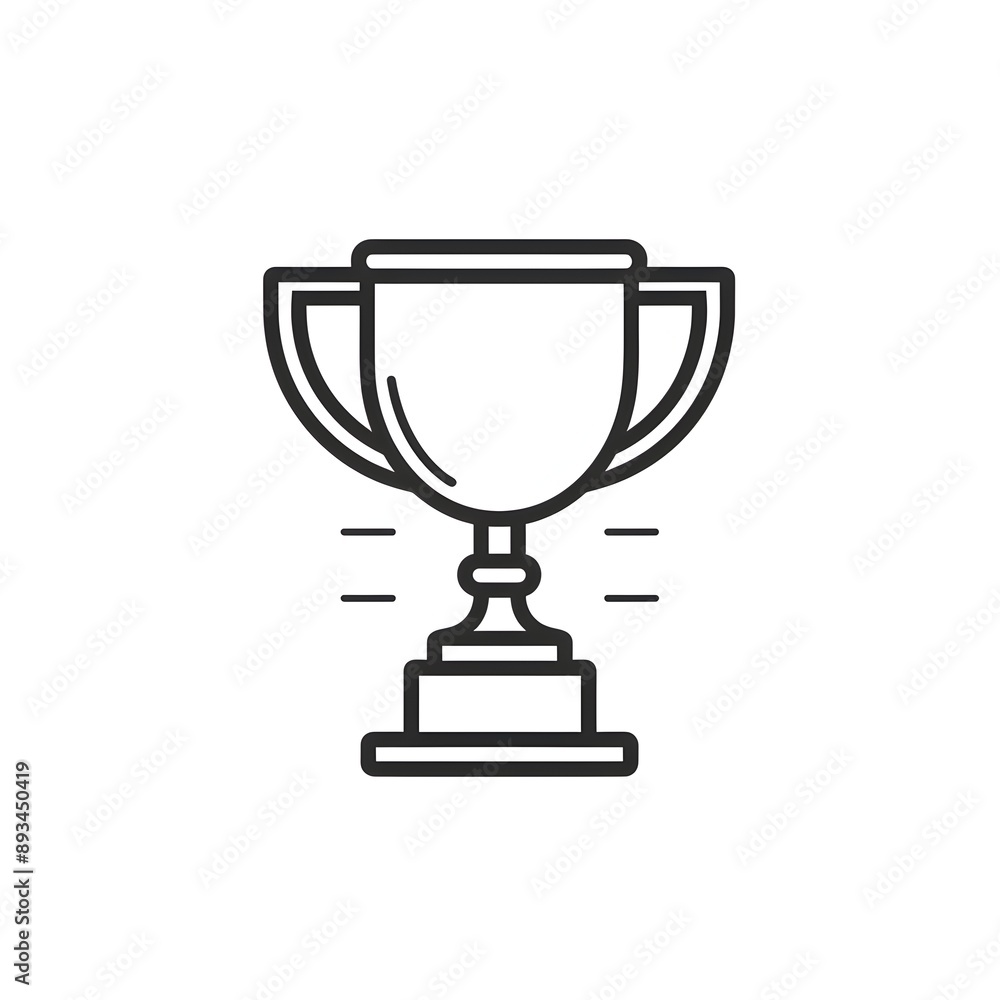 simple line icon of trophy, white background, minimalistic design, vector illustration, thin lines and solid color simple line icon of trophy, white background, minimalistic design, vector illustration, thin lines and solid color