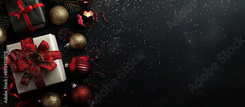 Top view of a festive banne...