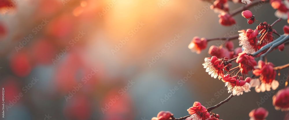 Blooming cherry branch. Cherry flowers. Natural banner Blooming cherry branch. Cherry flowers. Natural banner