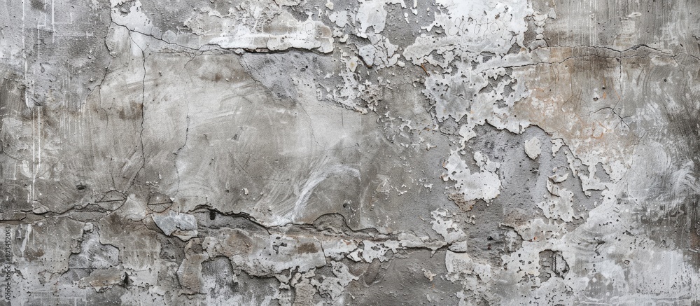 Obraz premium A vintage rustic gray cement wall with a grungy plaster texture provides a textured background in a rustic style perfect for close up copy space images