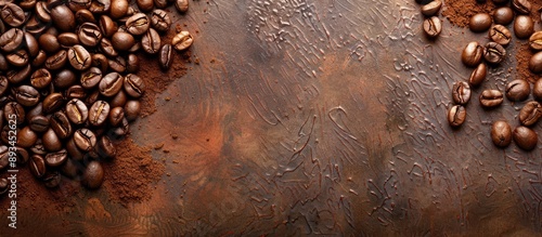 Brown background with coffe...