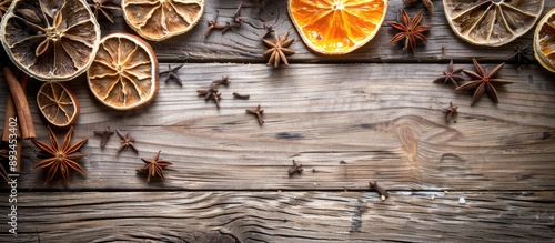 Wooden background with dry ...