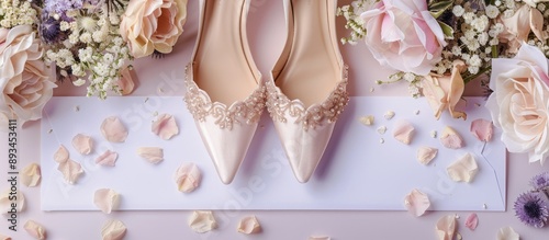 Bridal shoes displayed on a...