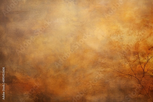 Golden autumn abstract with softly blurred tree branches.