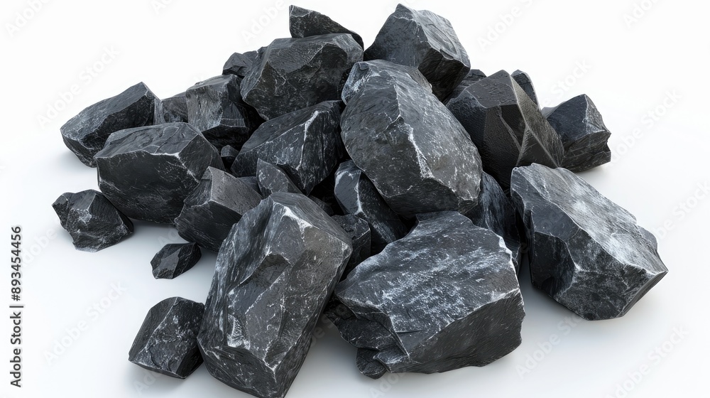 piles black stones on white background piles black stones on white background