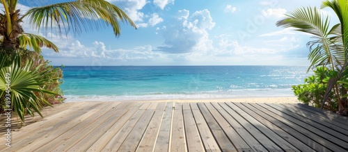 A serene tropical beach sce...