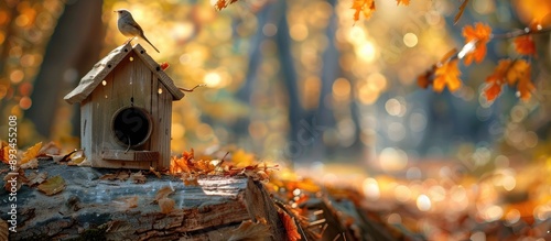 Autumn park setting with a ...
