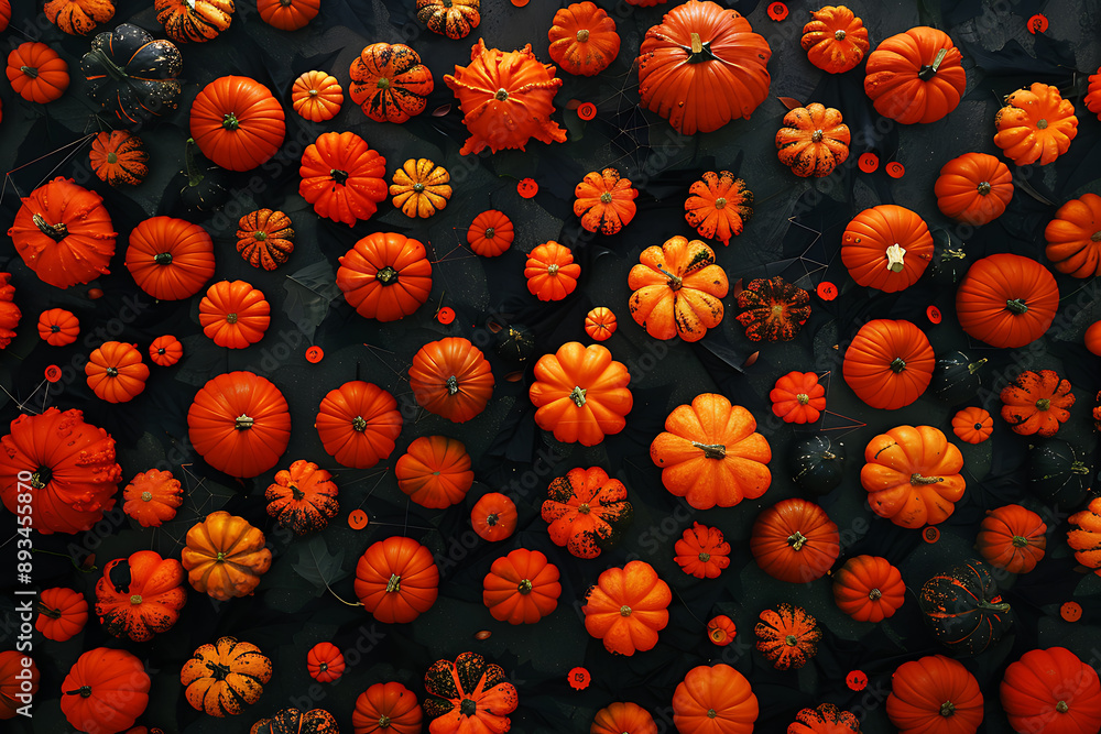 Photo of various pumpkins arranged as a border on a black background, dedicated to Halloween. The empty center is left for text, creating a spooky and festive theme. The pumpkins are decorated and sty Photo of various pumpkins arranged as a border on a black background, dedicated to Halloween. The empty center is left for text, creating a spooky and festive theme. The pumpkins are decorated and sty