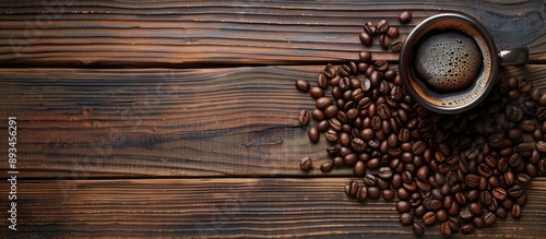 Wooden background with coff...
