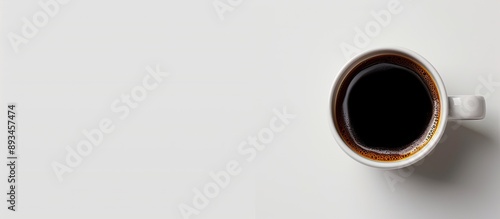 A coffee cup displayed agai...