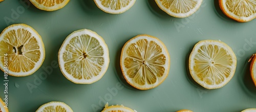 Top view of fresh ripe lemo...