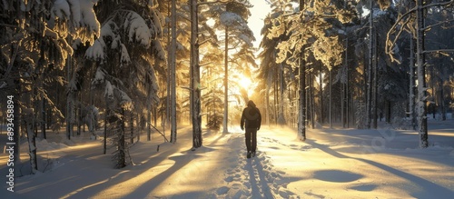A person strolls in a sunli...