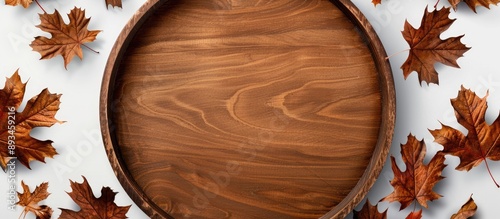 Circular wooden frame with ...