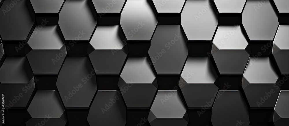 Close-up macro black background texture with a seamless silver or stainless steel hexagon pattern for an abstract and artistic close-up object concept with copy space image. Close-up macro black background texture with a seamless silver or stainless steel hexagon pattern for an abstract and artistic close-up object concept with copy space image.