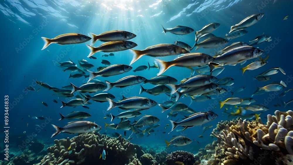 Fototapeta premium coral reef with fish