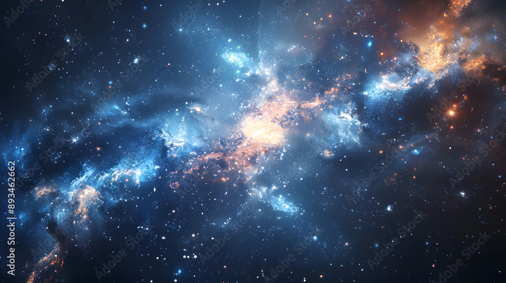 3D illustration of galaxy in deep space background, full of stars and nebulas 3D illustration of galaxy in deep space background, full of stars and nebulas