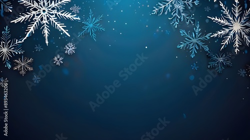 Blue holiday background. Christmas background with snowflake and star Generative AI