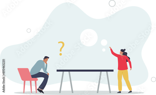 Group of thoughtful people. Brainstorm.flat design.illustration with people.
