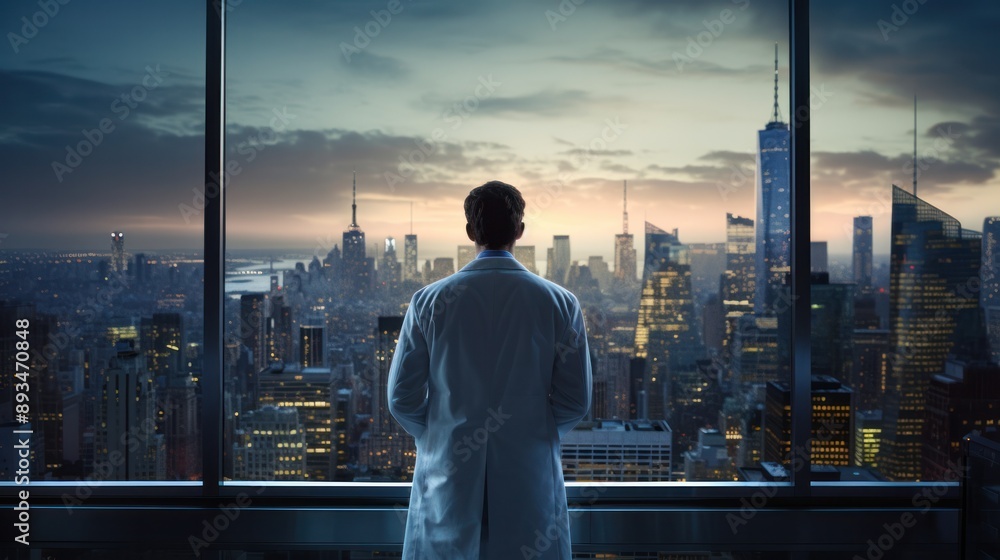 Photograph of a doctor silhouetted against a bright operating room light, their figure exuding an aura of heroism and hope. Photograph of a doctor silhouetted against a bright operating room light, their figure exuding an aura of heroism and hope.