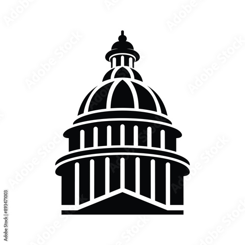 United States Capitol building logo design Vector illustration