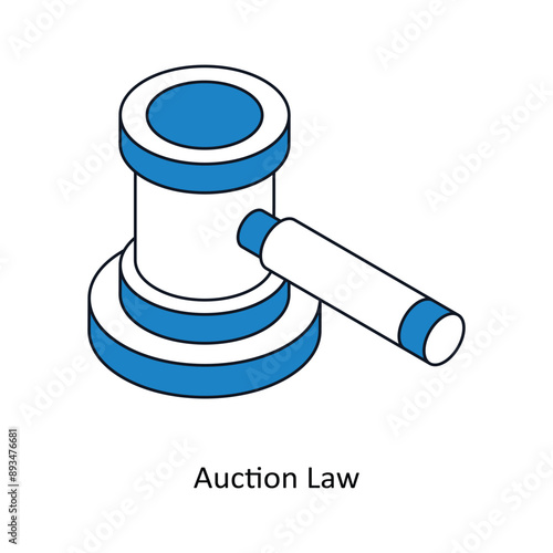 Auction Law Isometric style icon. Symbol on White background EPS 10 File