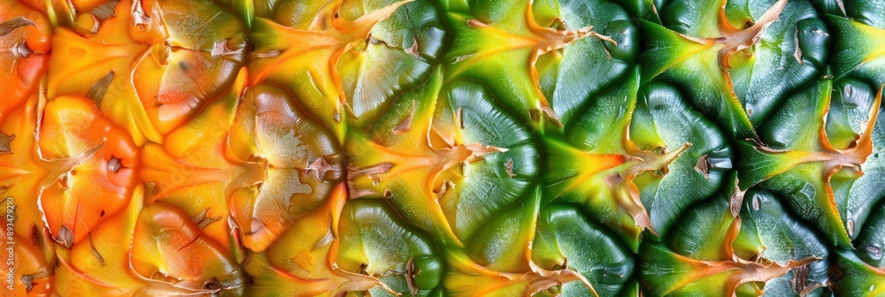 Fresh pineapple skin closeup macro view seamless pattern background Fresh pineapple skin closeup macro view seamless pattern background